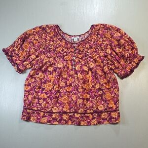 Sundance Lodi Smocked Floral Blouse